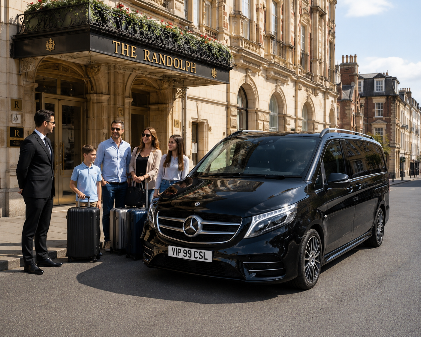 Luxury Heathrow airport transfer chauffeur with Mercedes V-Class and S-Class